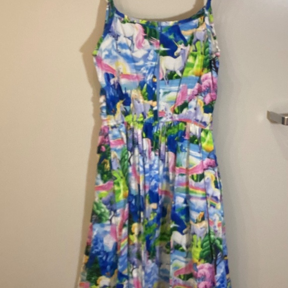Retrolicious Pegasus Rainbow Print Dress Women’s Size XS Made in USA Pockets HTF - Picture 3 of 14